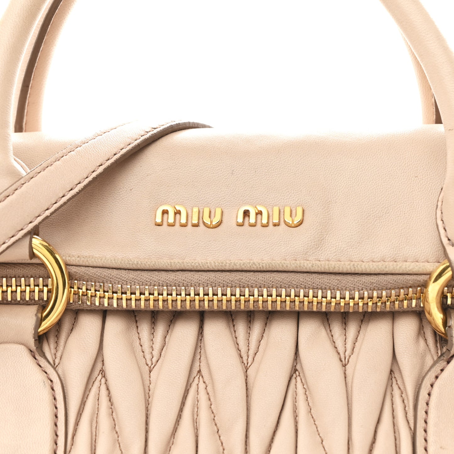 Nappa Matelasse Top Handle Bag Cammeo