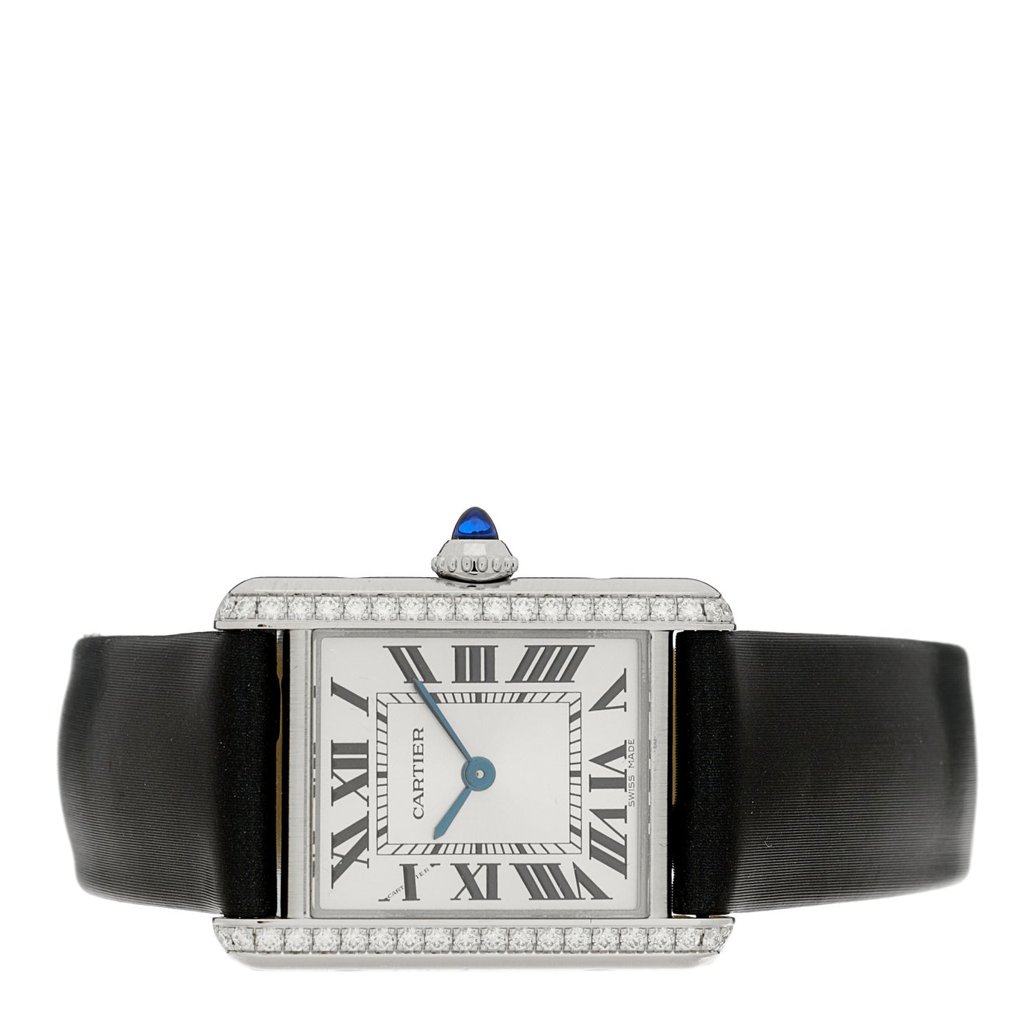 Stainless Steel Satin Diamond 22mm Must de Cartier Tank Quartz Watch