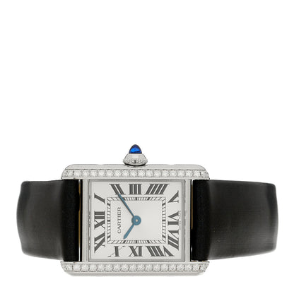 Cartier Stainless Steel Satin Diamond 22mm Must de Cartier Tank Quartz Watch 2 of 4