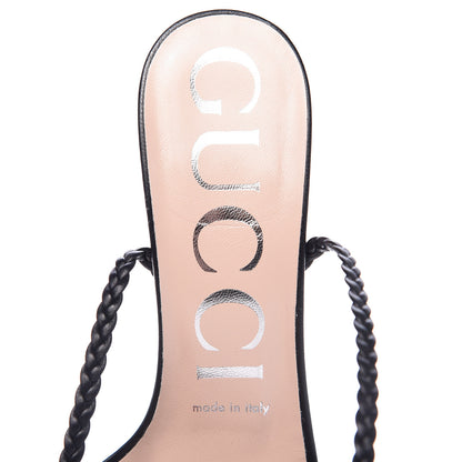 Gucci Nappa Braided Sandals 36.5 Black 6 of 8