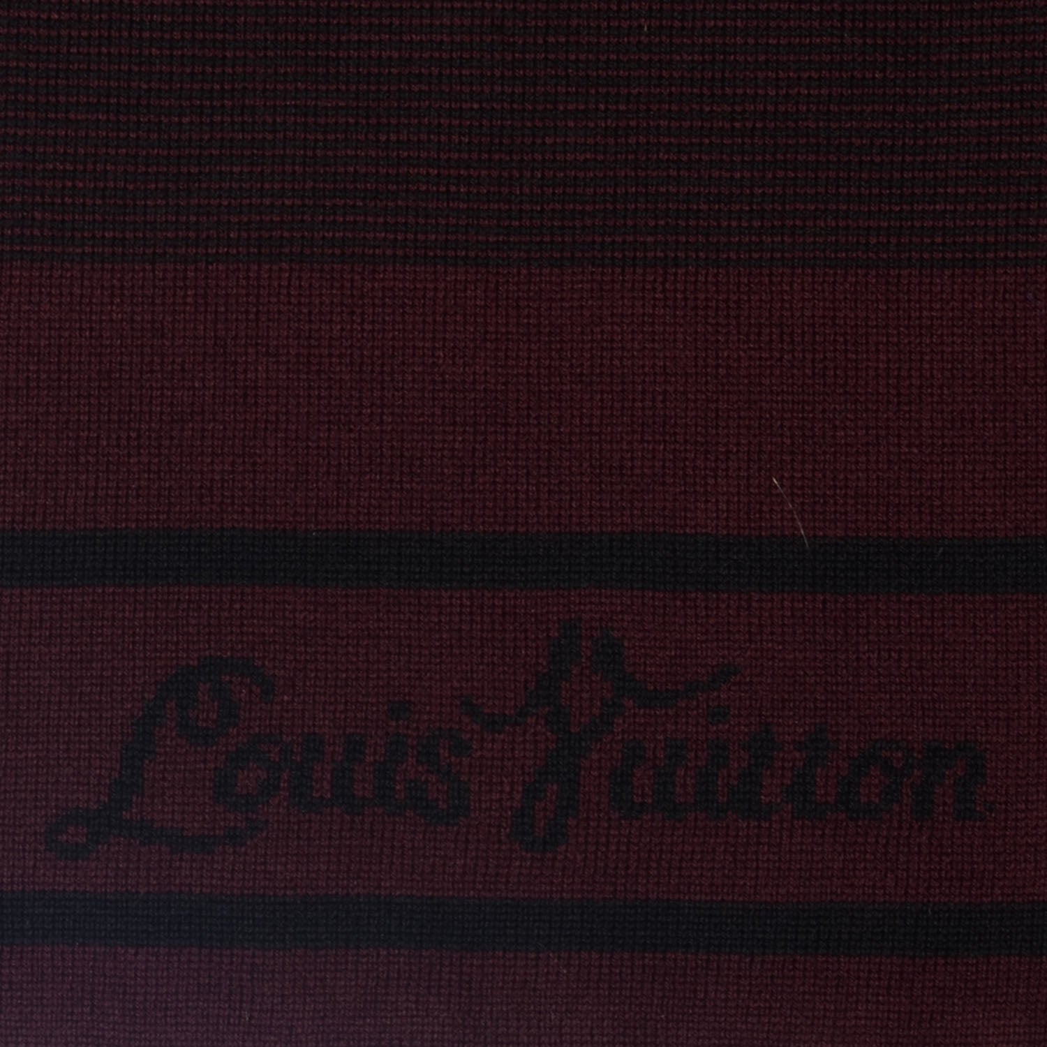 Louis Vuitton Wool Multistripe Scarf Burgundy 3 of 4