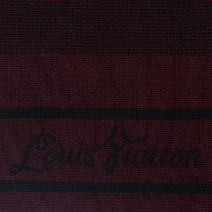 Louis Vuitton Wool Multistripe Scarf Burgundy 3 of 4