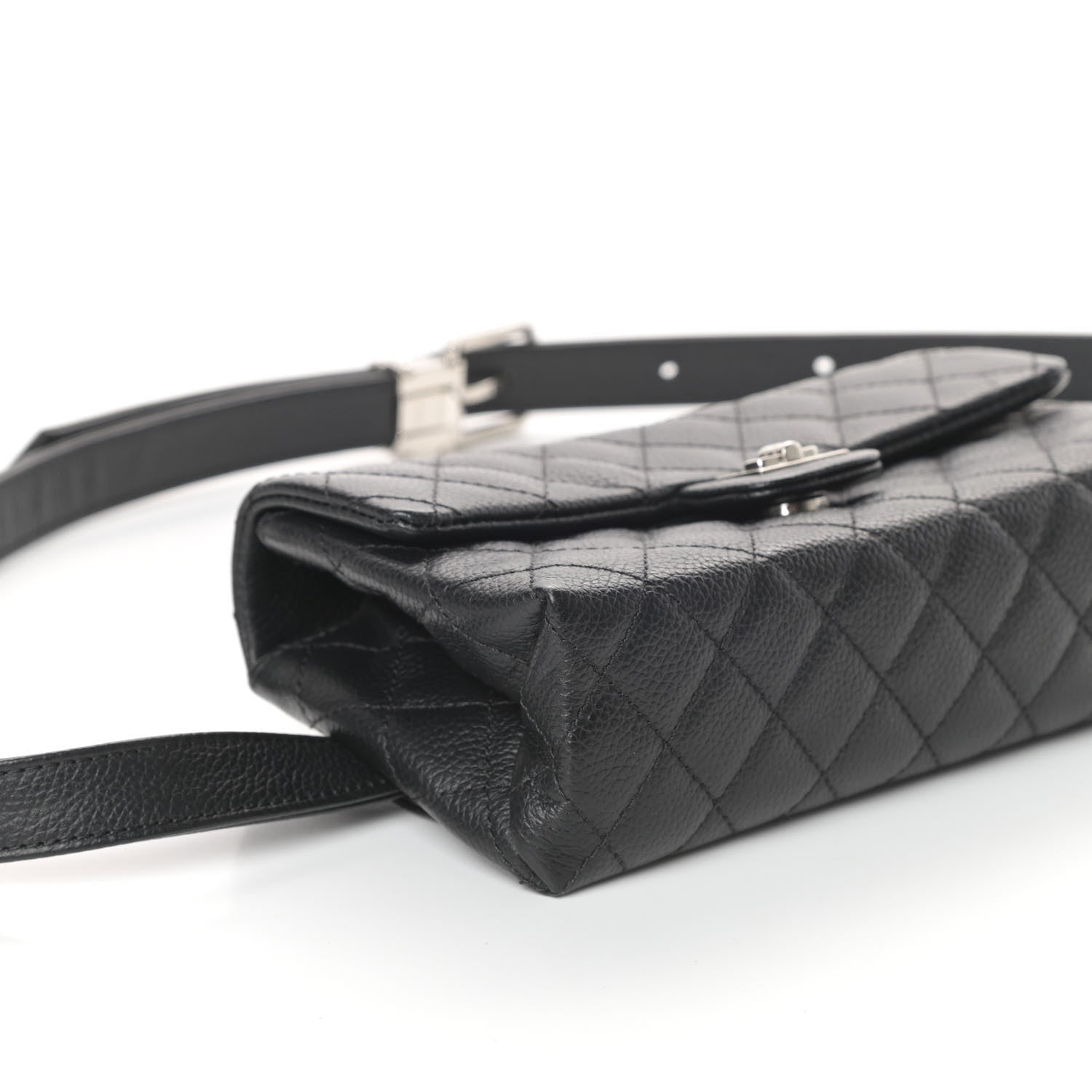 Chanel Grained Calfskin Quilted 2.55 Reissue Flap Belt Bag Clutch Black 8 of 9
