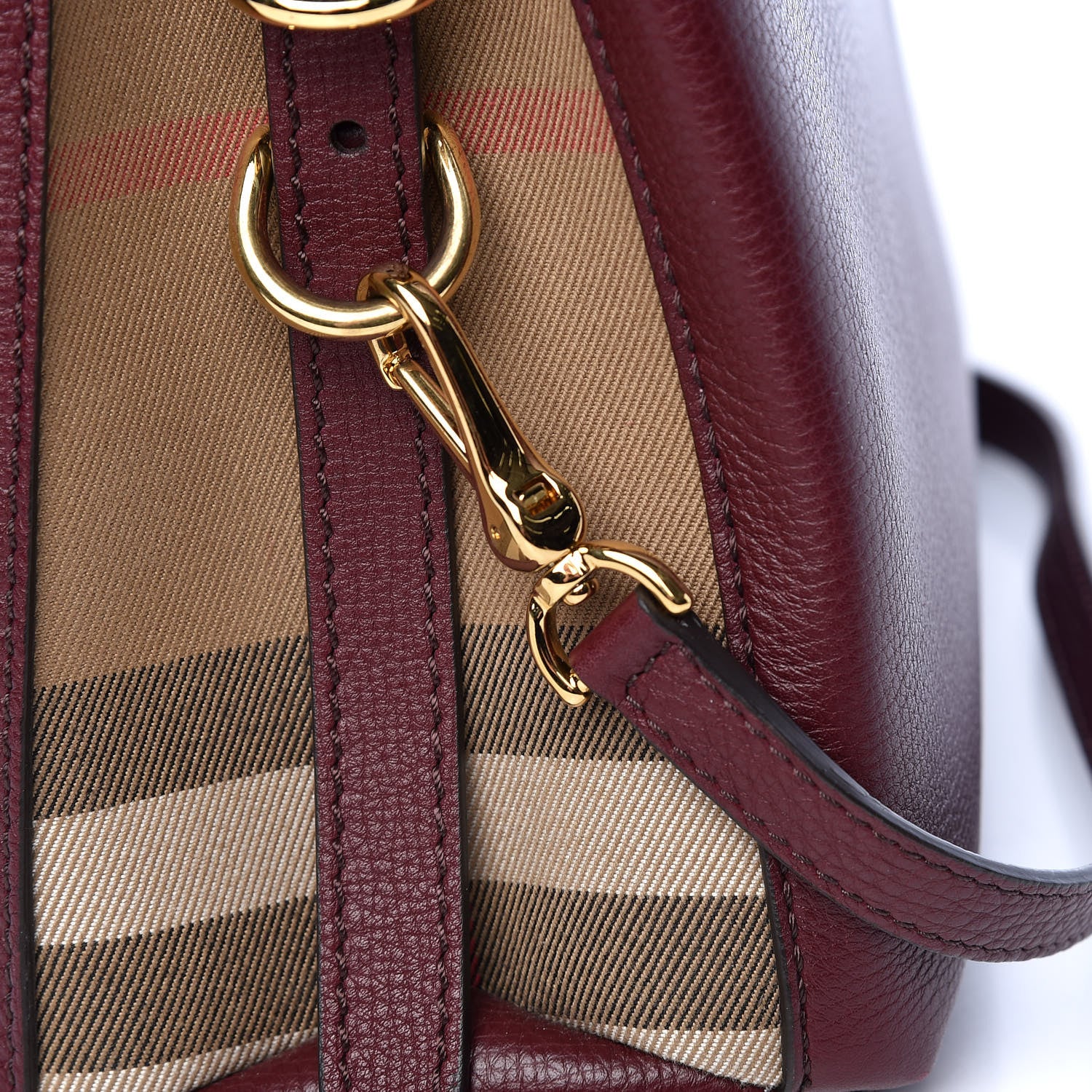 Burberry Derby Calfskin House Check Small Camberley Mahogany Red 21 of 26