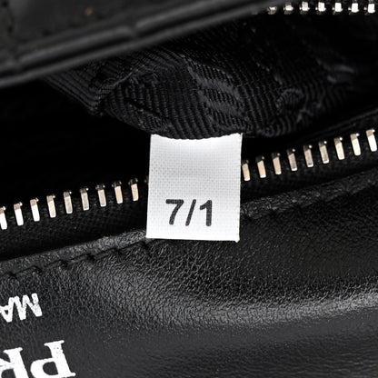 Prada Soft Calfskin Impunture Diagramme Medium Chain Flap Shoulder Bag Black 7 of 11