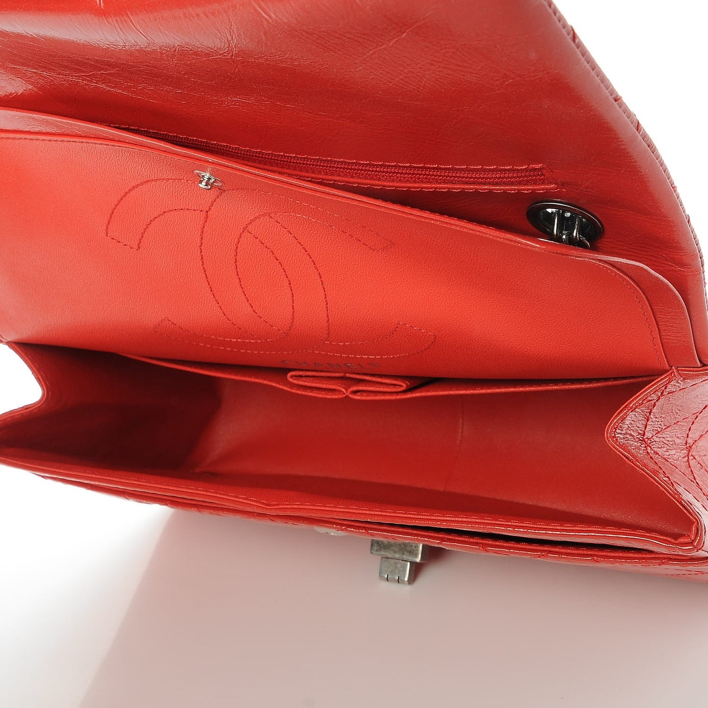 Glazed Calfskin Quilted 2.55 Reissue 226 Flap Red