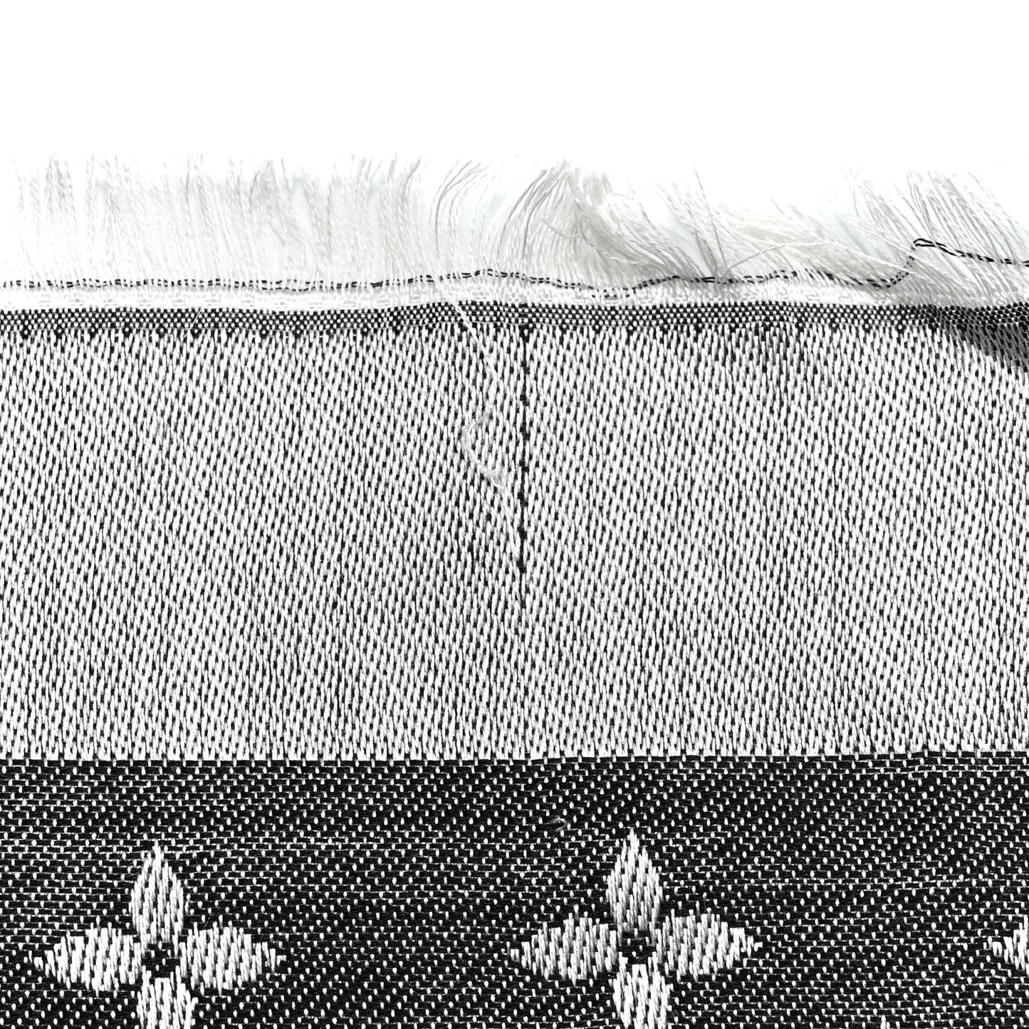 Silk Wool Monogram Denim Shawl Black