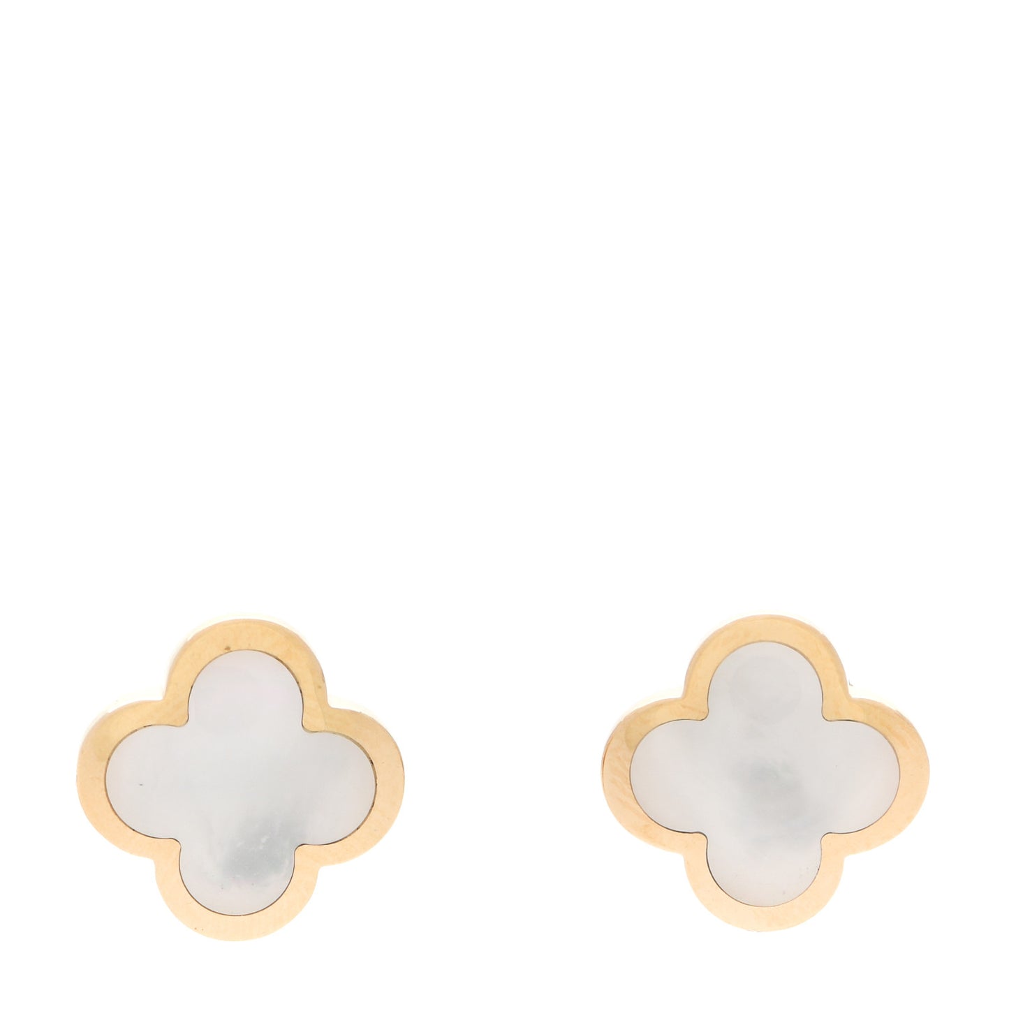 18K Yellow Gold Mother of Pearl Pure Alhambra Earrings