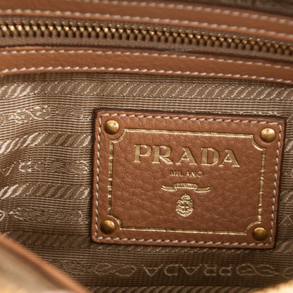Prada Vitello Daino Shoulder Flap Bag Naturale 6 of 8