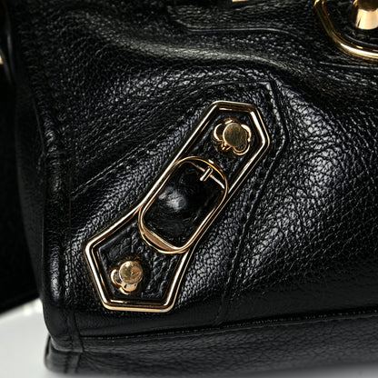 Balenciaga Chevre Gold Metallic Edge Hardware Mini City Black 5 of 8