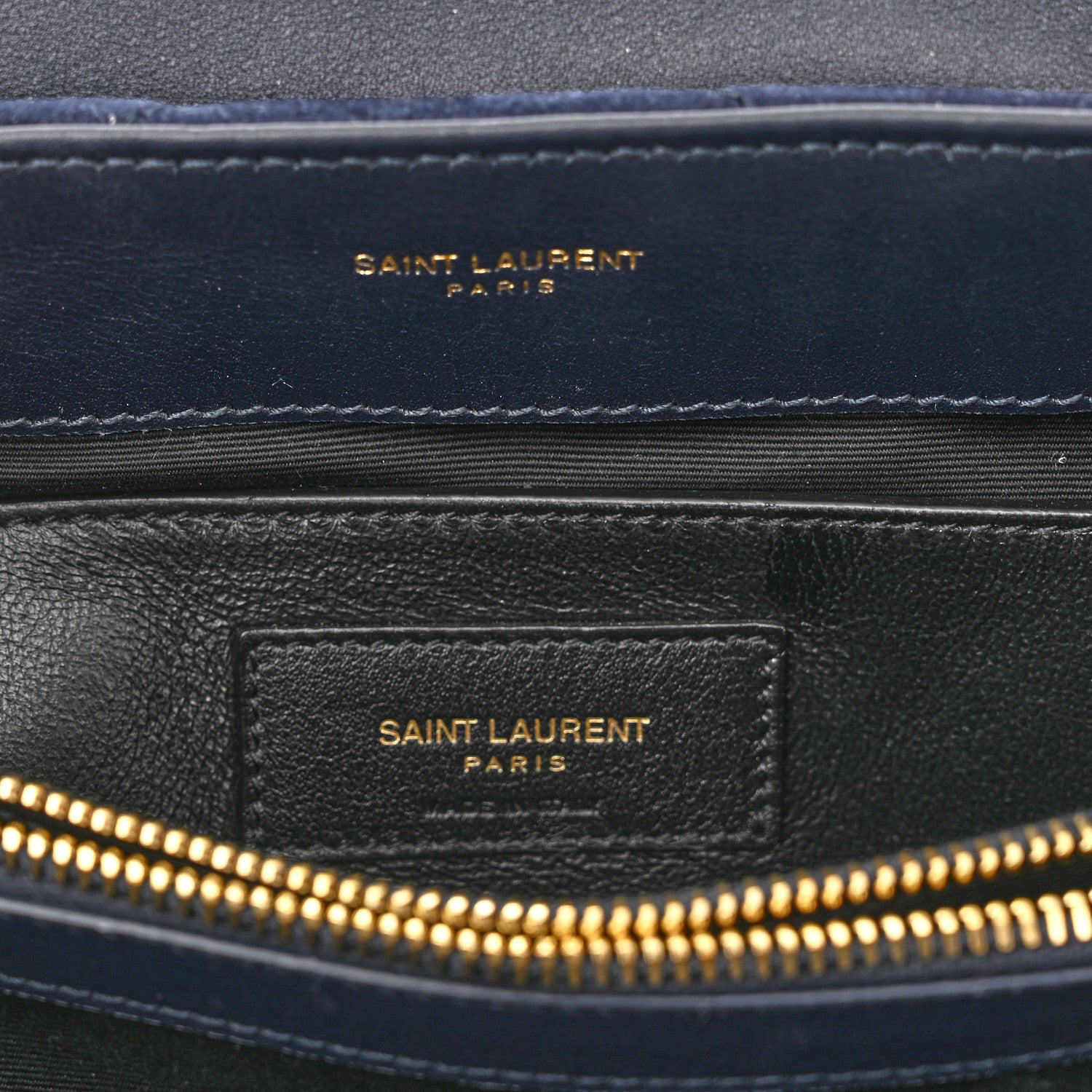 Saint Laurent Suede Calfskin Y Quilted Monogram Small Loulou Chain Satchel Deep Marine 7 of 11