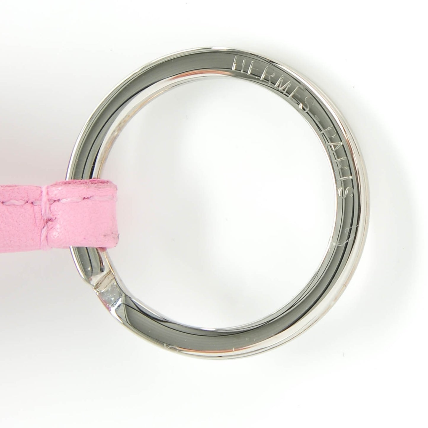 Lambskin Bi-Color Carmen Tassel Key Holder Rose Sakura White
