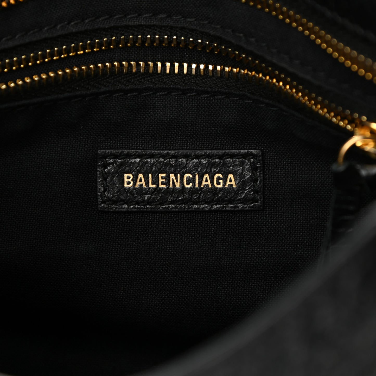 Agneau Classic Gold Hardware Mini City Black