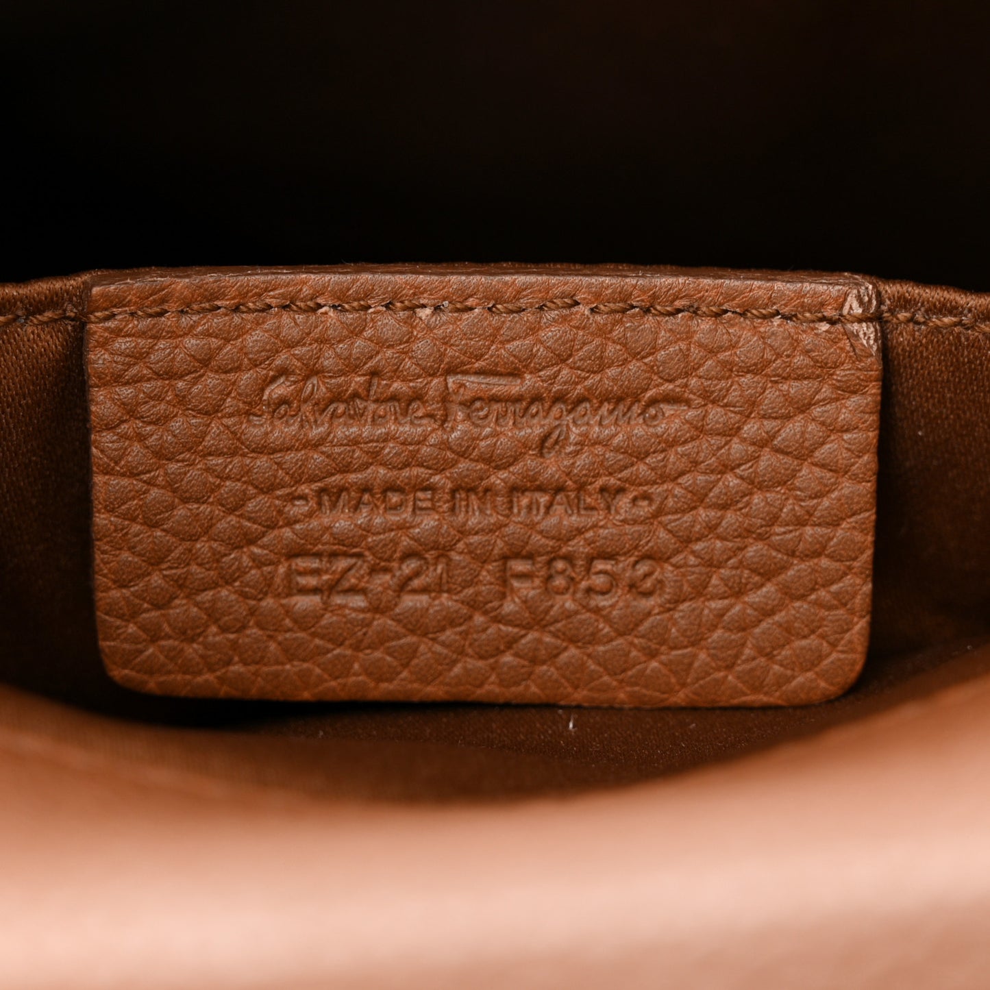 Grained Calfskin Ginger Crossbody Brown