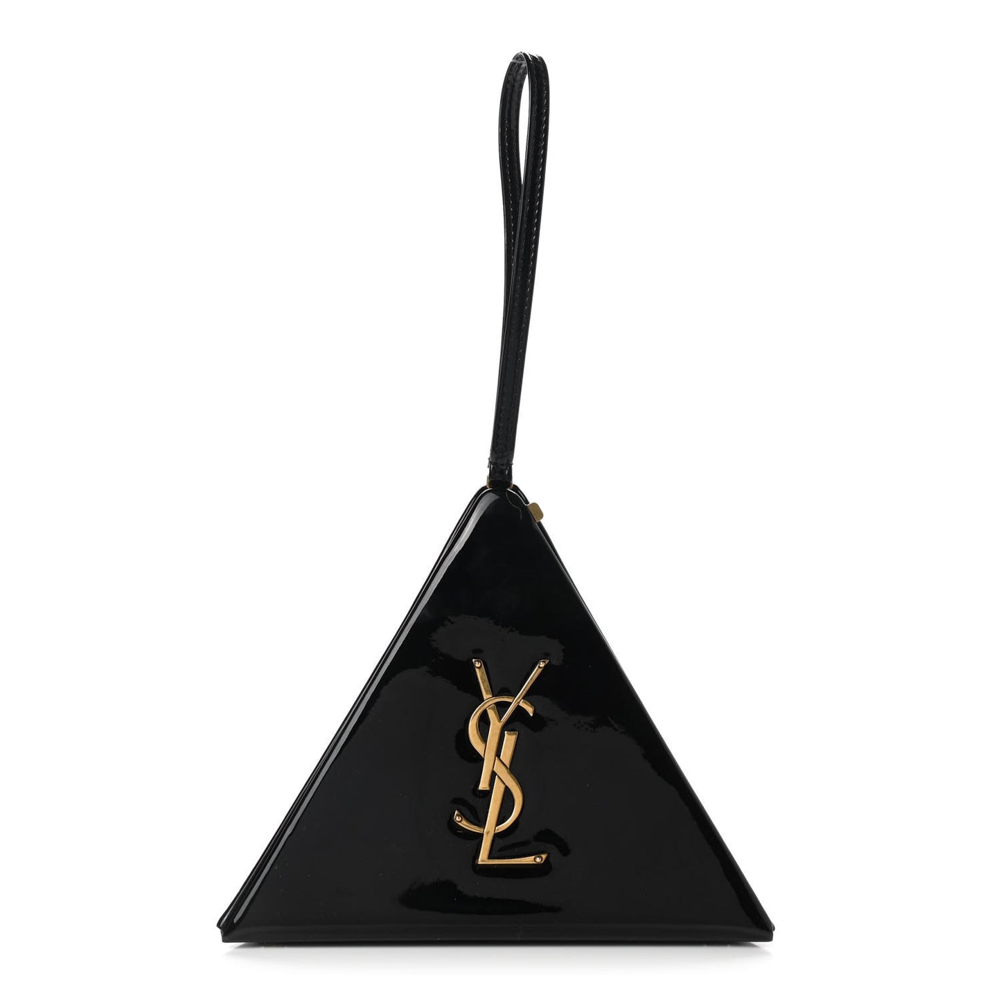 Patent Pyramid Clutch Black