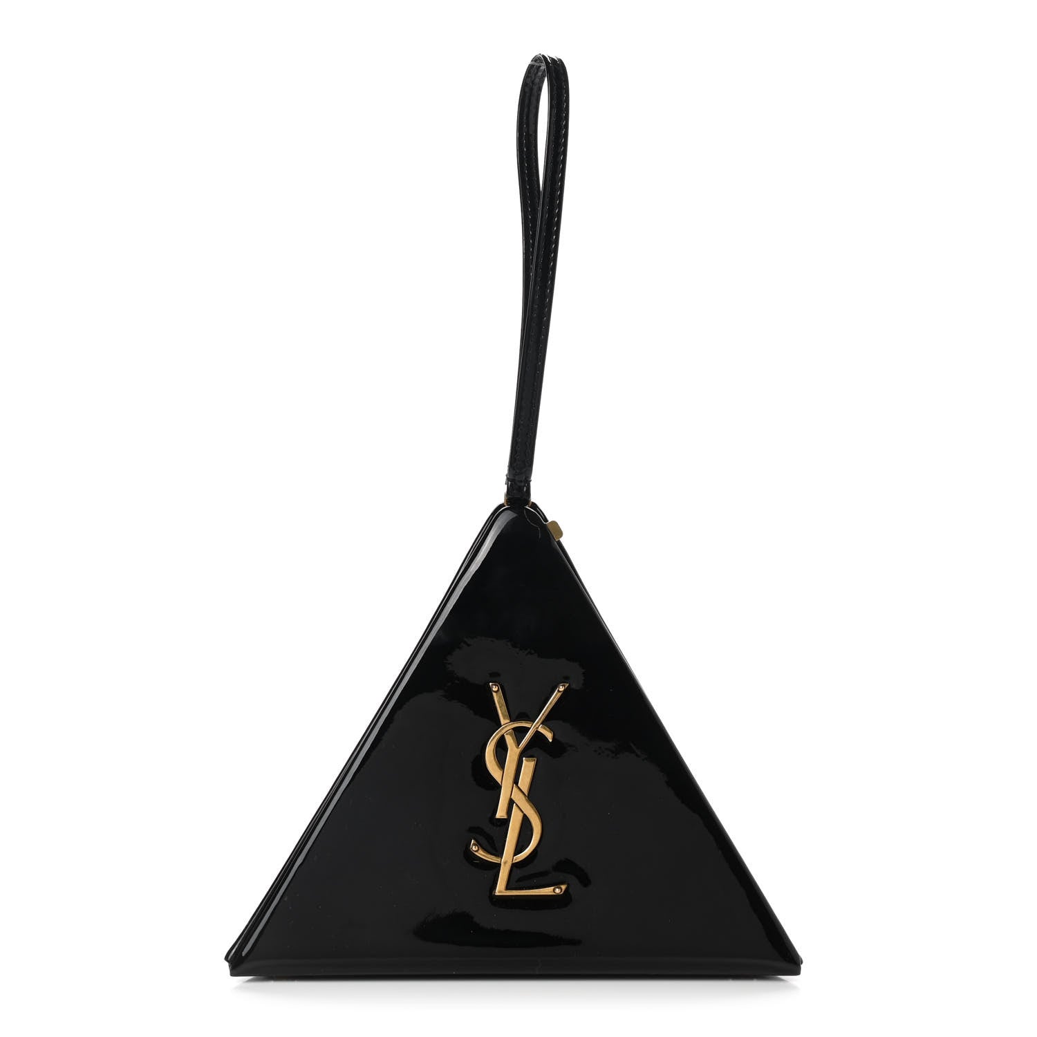 Saint Laurent Patent Pyramid Clutch Black 1 of 5