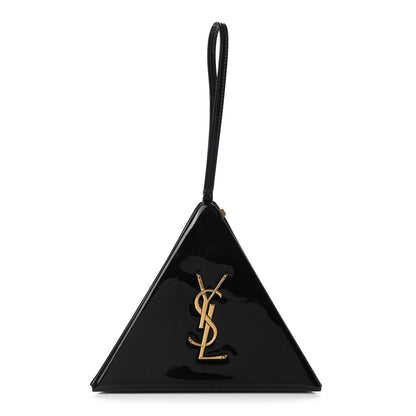 Saint Laurent Patent Pyramid Clutch Black 1 of 5