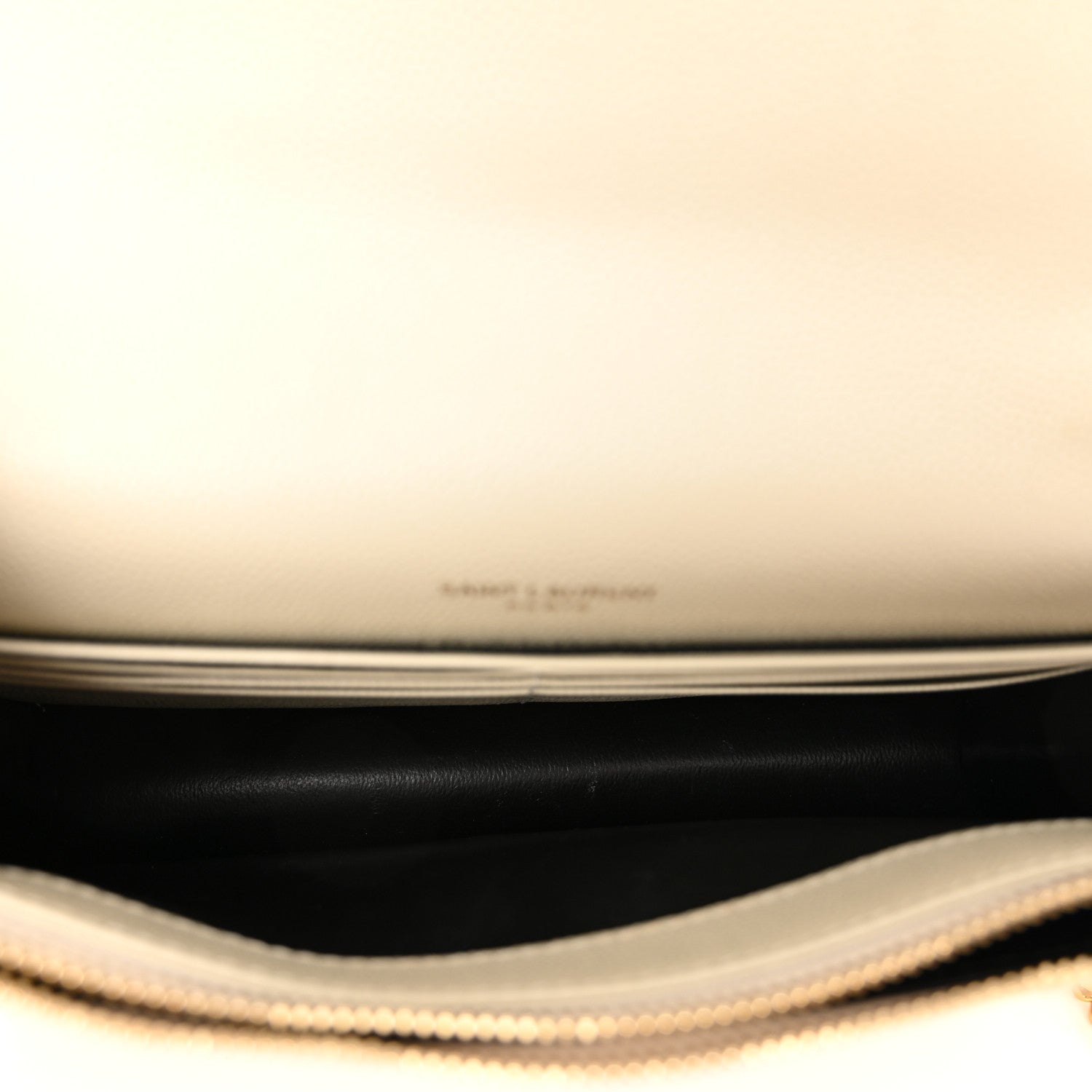 Saint Laurent Grain De Poudre Matelasse Chevron Monogram Envelope Chain Wallet Crema Soft 5 of 11