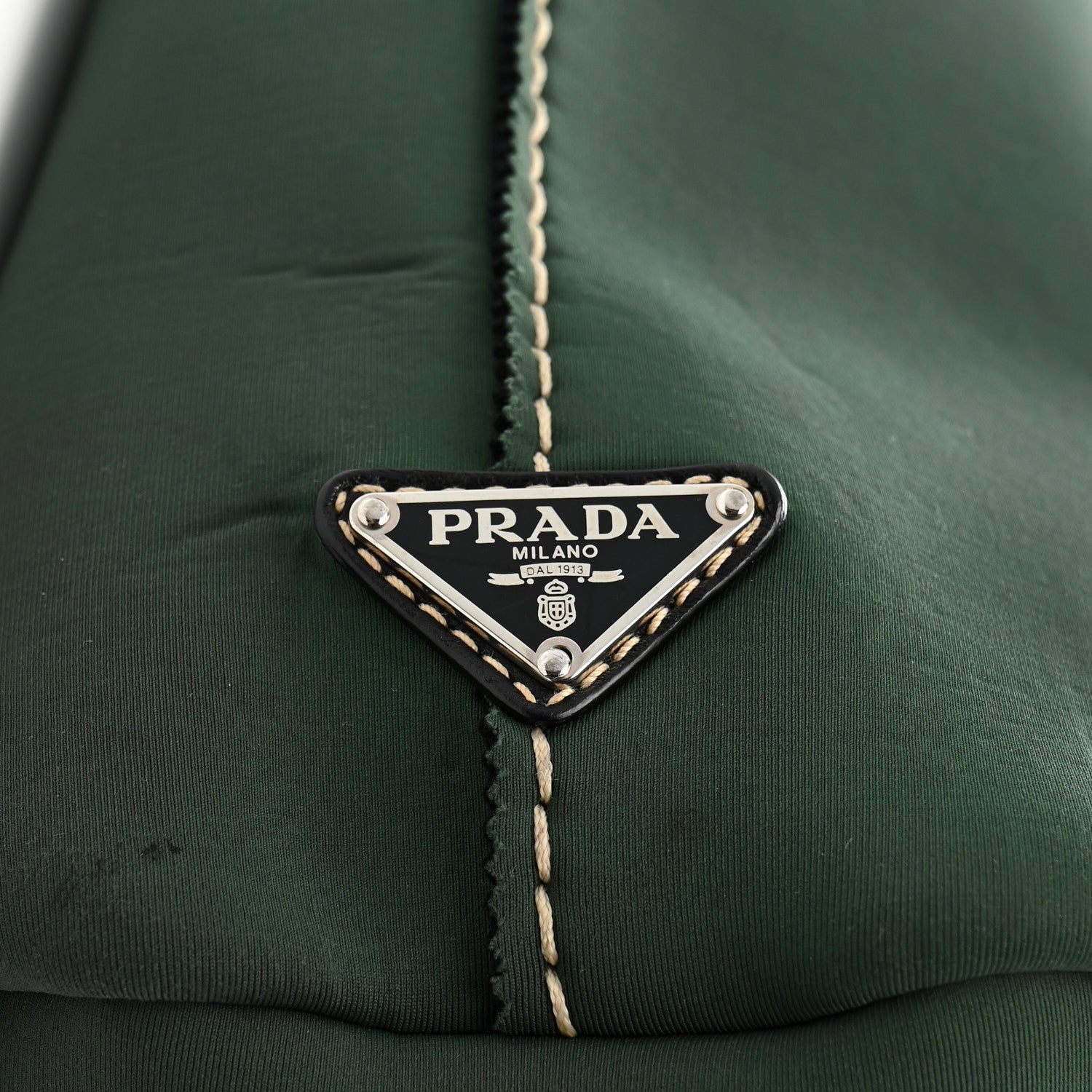 Prada Neoprene Shopping Logo Tote Green 10 of 11