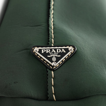 Prada Neoprene Shopping Logo Tote Green 10 of 11