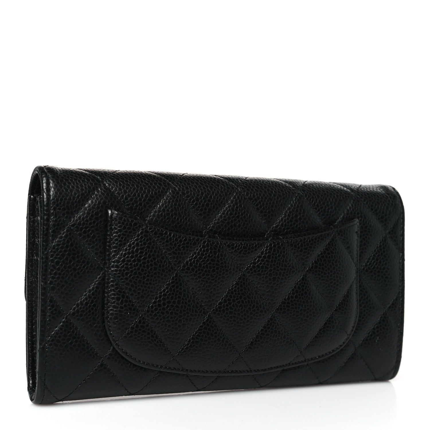 Chanel Caviar Quilted Long Flap Wallet Black 3 of 8