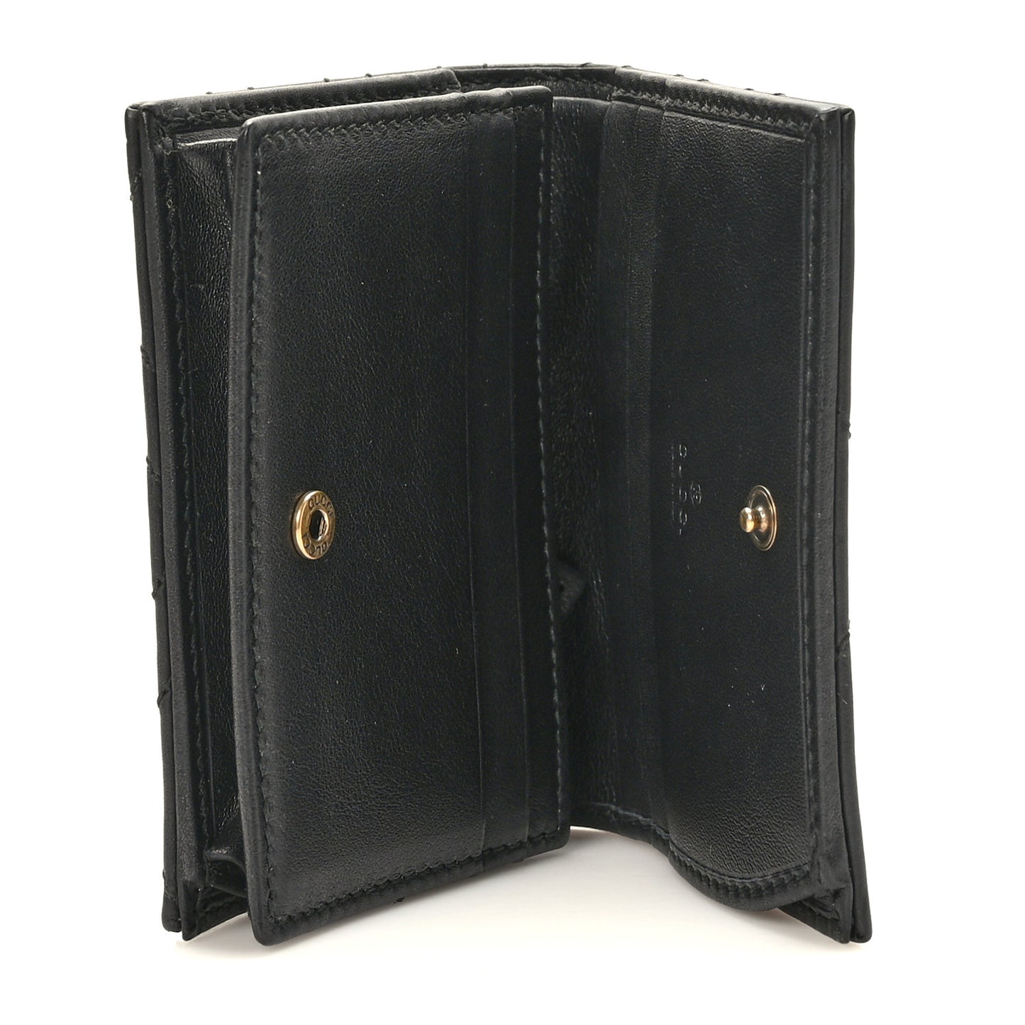 Calfskin Matelasse GG Marmont Card Case Wallet Black