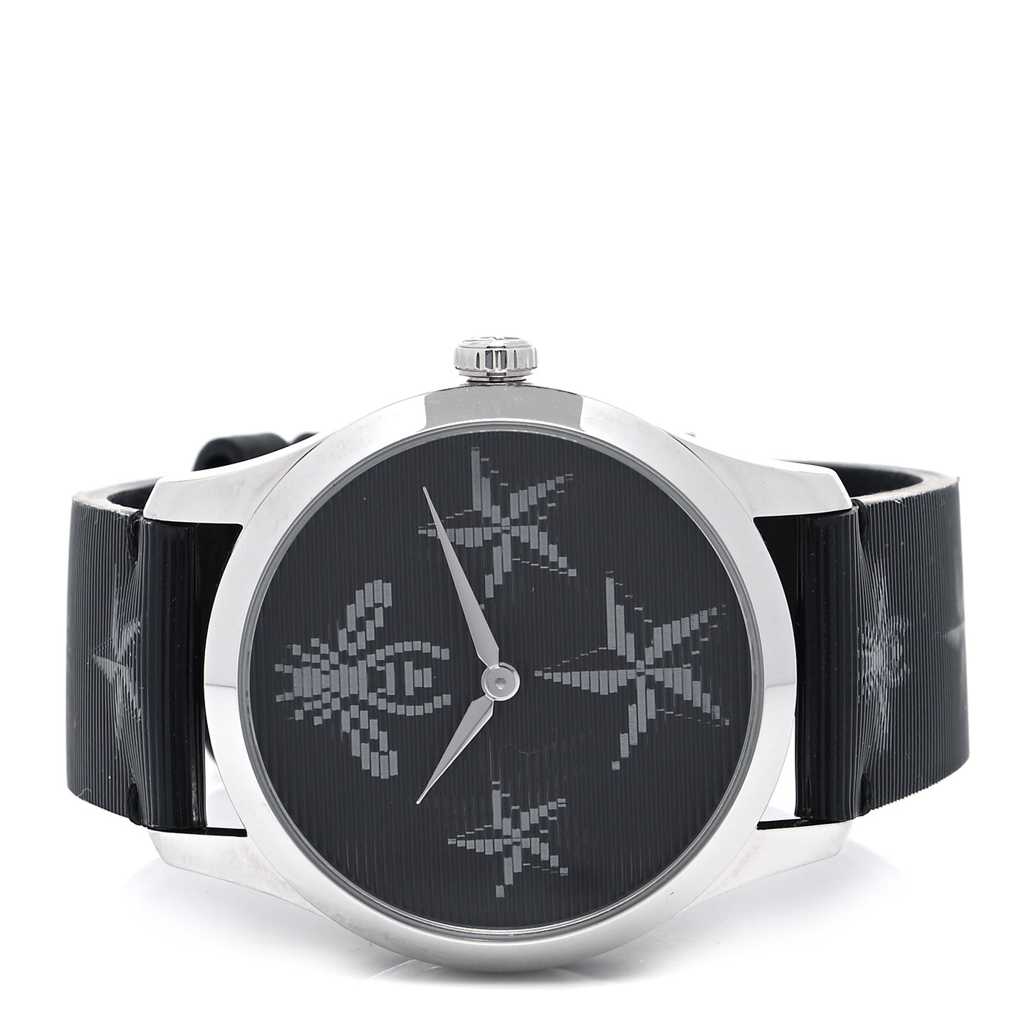 Stainless Steel Calfskin 38mm G-Timeless Bee Star Hologram Quartz Watch Black