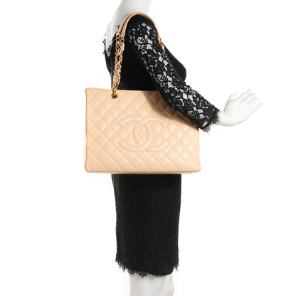 Chanel Caviar Quilted Grand Shopping Tote GST Beige Clair 2 of 7