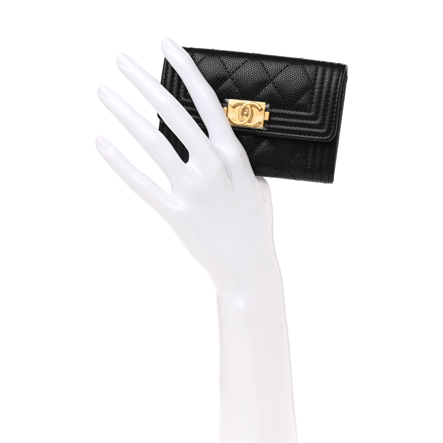 Chanel Caviar Quilted Boy Flap Card Holder Black 2 of 9