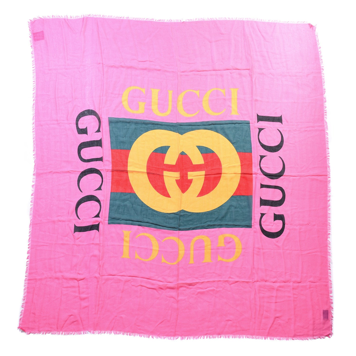 Gucci Modal Silk Gucci Two Shawl Fuxia 1 of 5