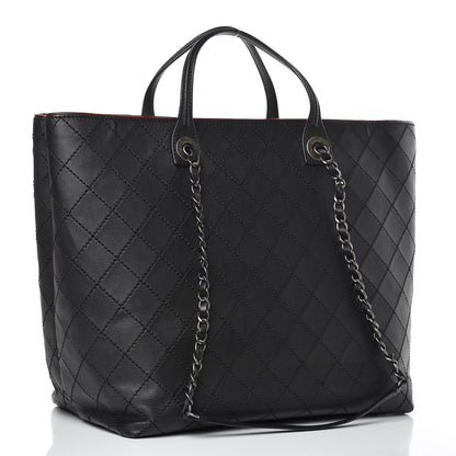 Chanel Calfskin Stitched Large Shopping Tote Black 3 of 10