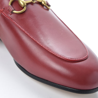 Gucci Betis Glamour Calfskin Fur Womens Princetown Slippers 37.5 Hibiscus Red Naturale 9 of 10