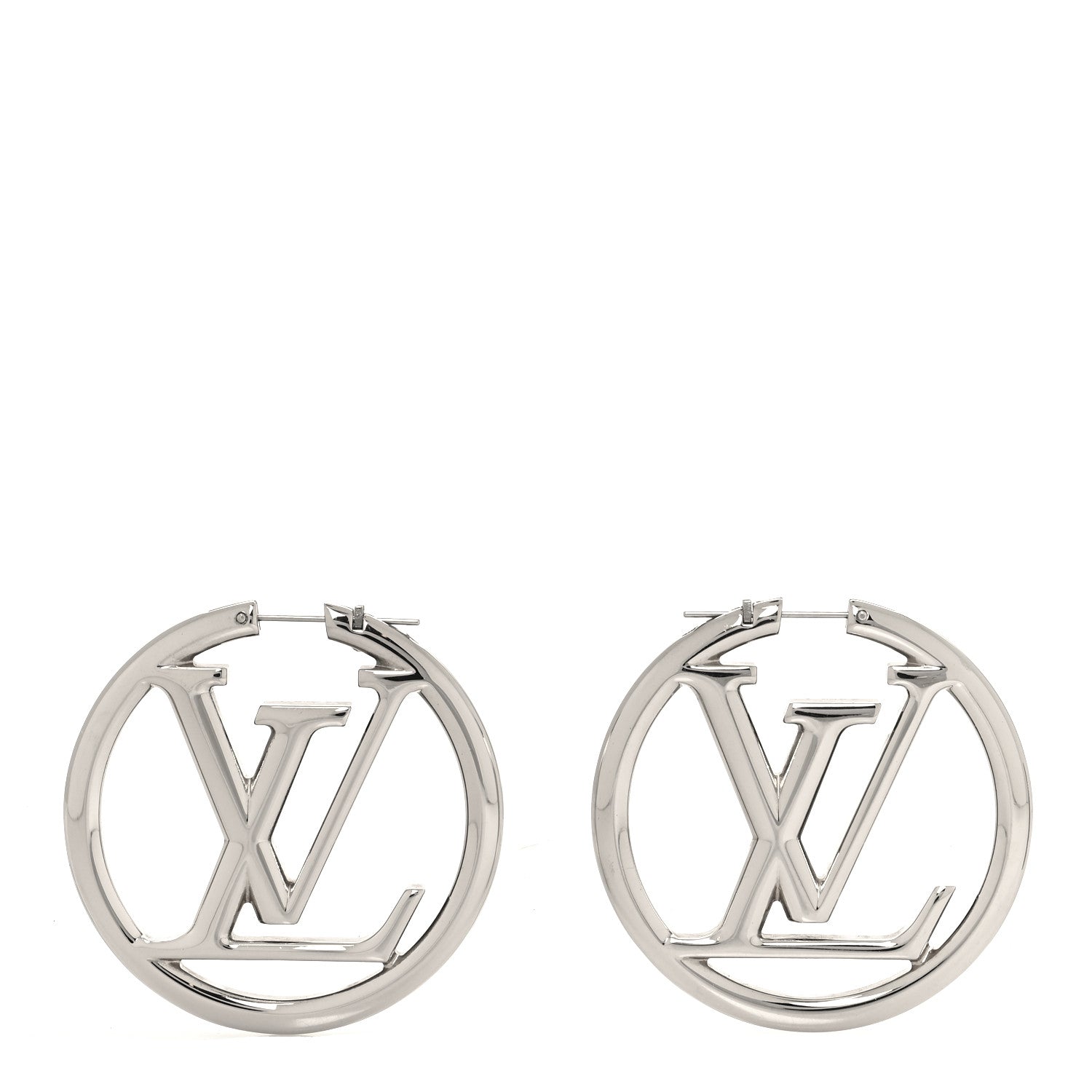 Louis Vuitton Palladium Louise Hoop Earrings Silver 1 of 4
