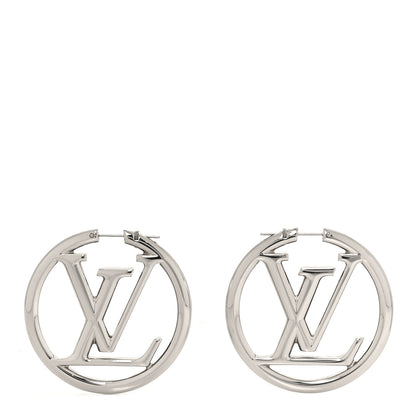 Louis Vuitton Palladium Louise Hoop Earrings Silver 1 of 4