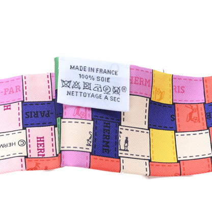 Hermes Silk Bolduc Au Carre Twilly Corail Jaune Multicolor 3 of 3