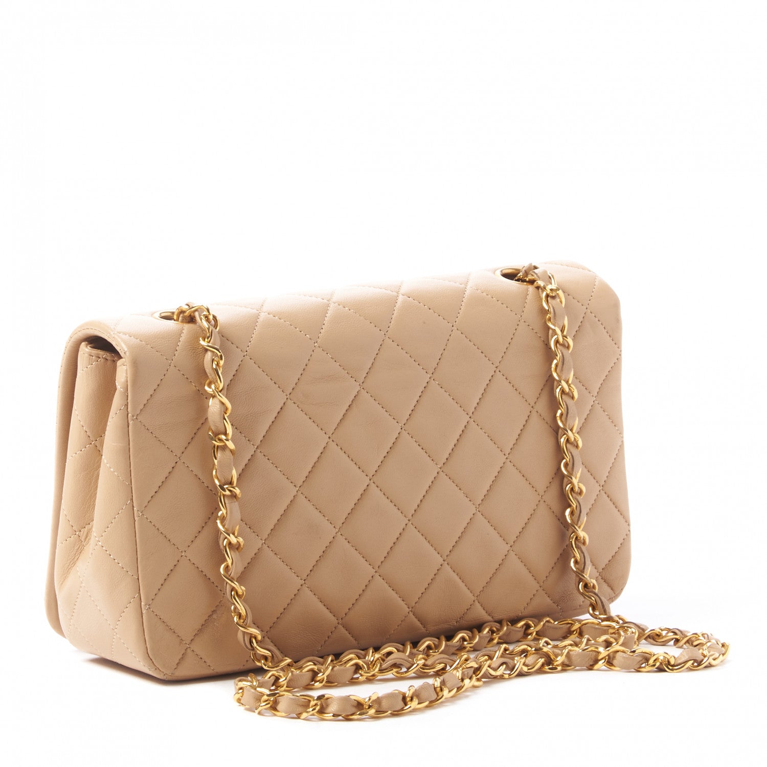 Chanel Lambskin Quilted Small Single Flap Beige 3 of 10
