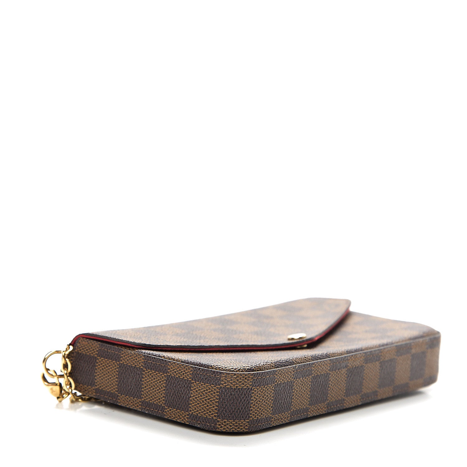 Louis Vuitton Damier Ebene Pochette Felicie Chain Wallet 3 of 7