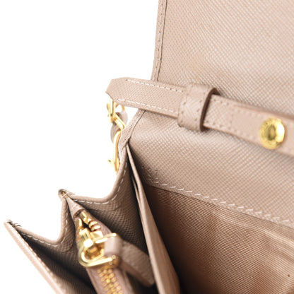 Prada Saffiano Metal Oro Chain Wallet Cammeo 9 of 11