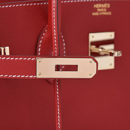 Hermes Epsom Candy Birkin 35 Rouge Casaque Bleu Thalassa 10 of 35