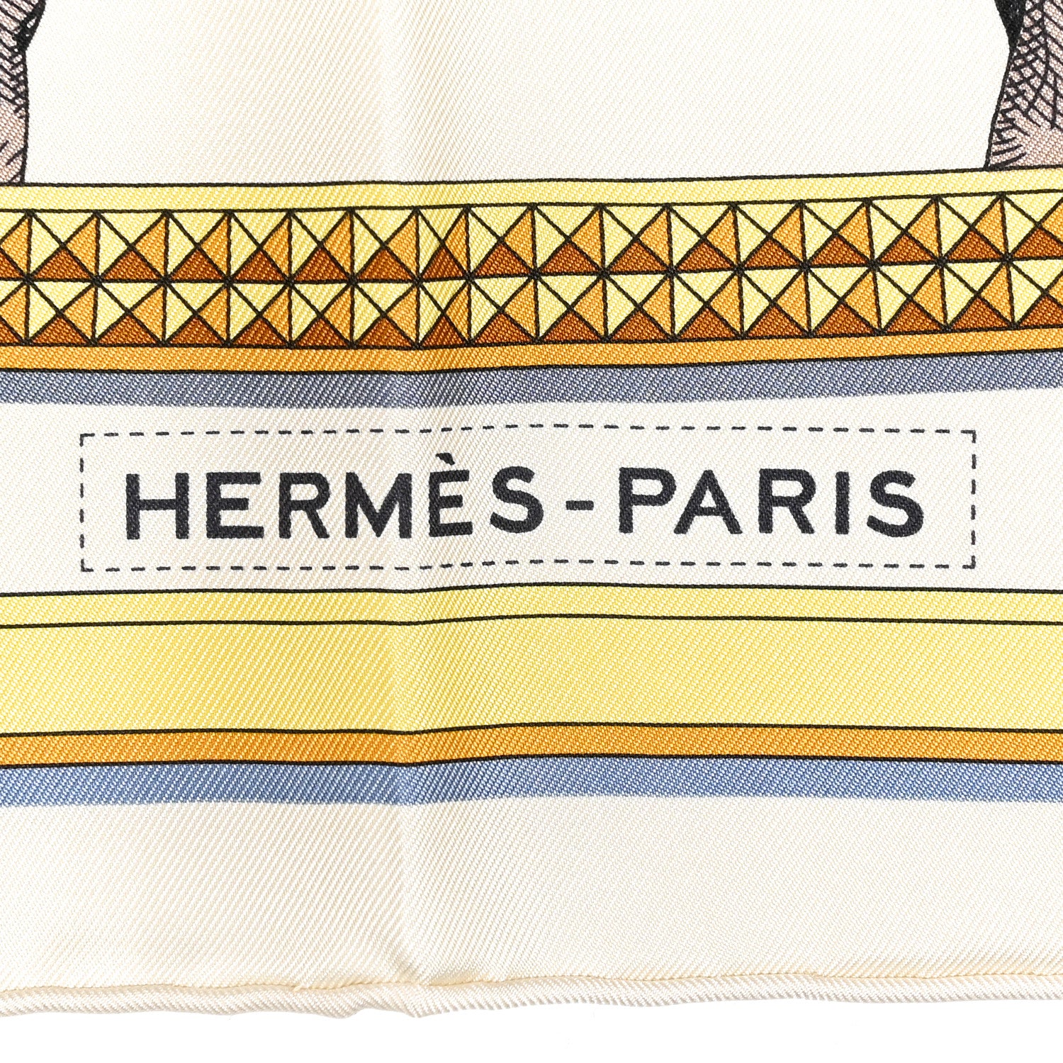 Hermes Silk Grand Apparat Forever Scarf 90 Creme Gold Multicolore 2 of 6