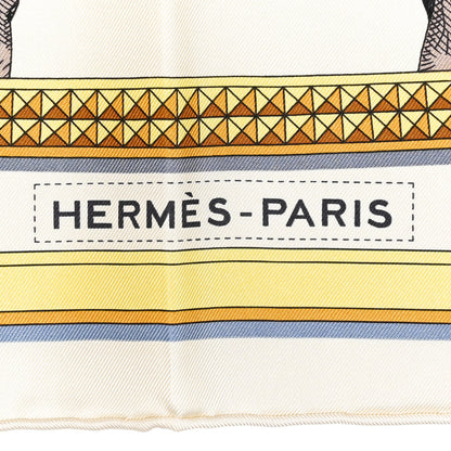 Hermes Silk Grand Apparat Forever Scarf 90 Creme Gold Multicolore 2 of 6