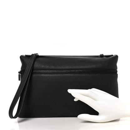 Loro Piana Grained Calfskin Extra Pocket Pouch L29 Black 2 of 9