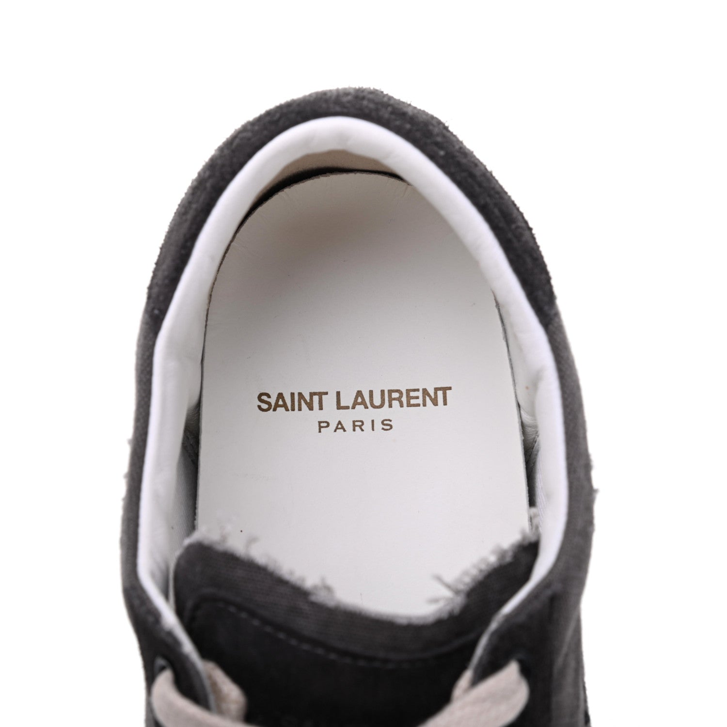Saint Laurent Destroyed Canvas Embroidered Womens Court Classic Sneakers 38 Black 7 of 10