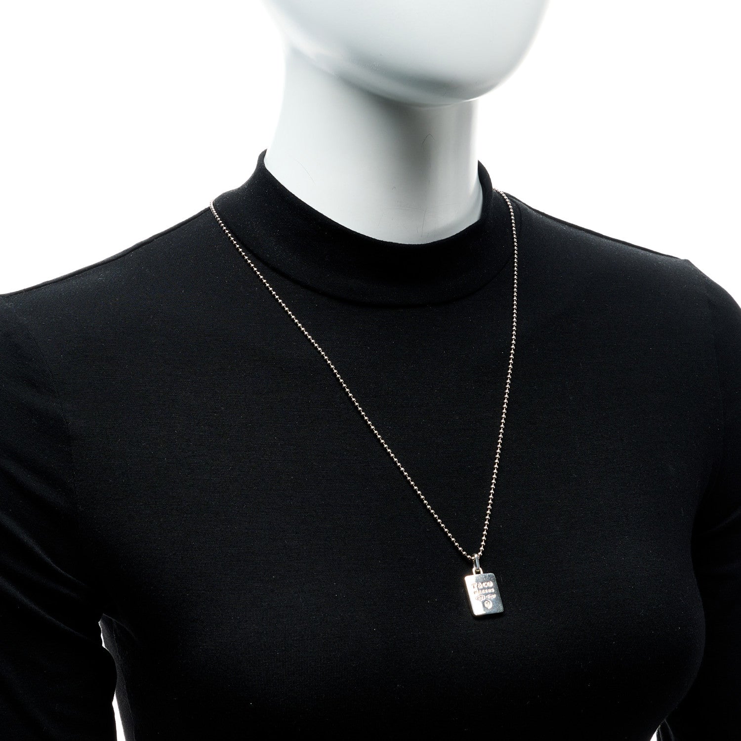 Tiffany Sterling Silver 1837 Makers Square Pendant Necklace 2 of 7