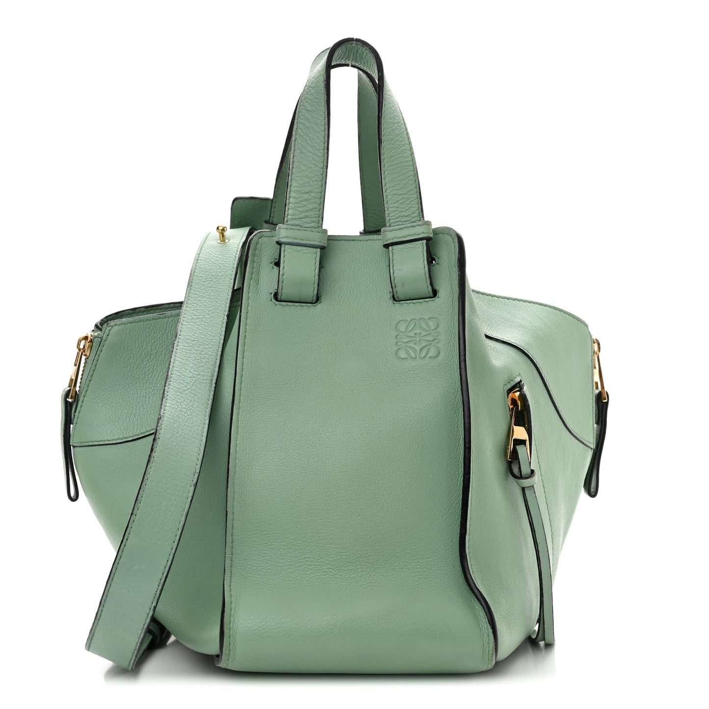 Calfskin Small Hammock Shoulder Bag Light Green