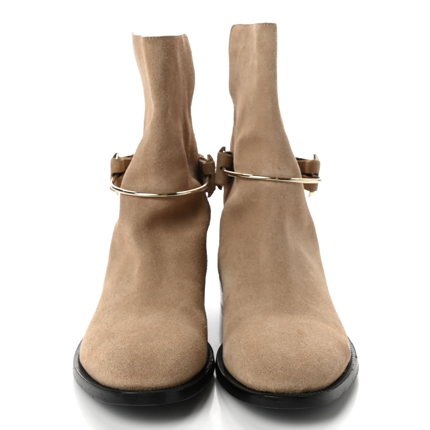 Balenciaga Suede Chunky-Heel Ankle Boots 39 Camel 3 of 7