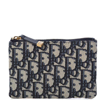 Christian Dior Oblique Zipped Card Holder Blue 1 of 6