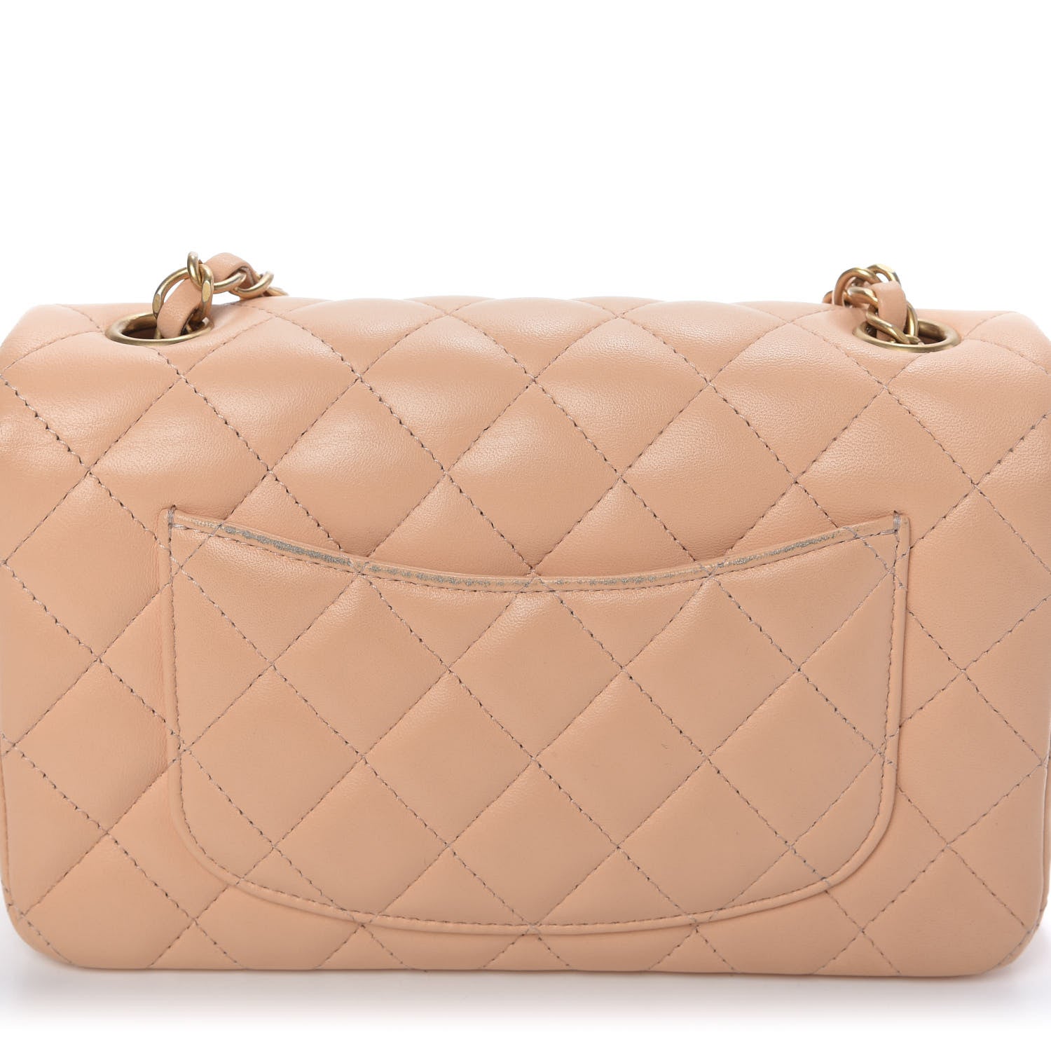 Chanel Lambskin Quilted Mini Rectangular Flap Beige 11 of 11