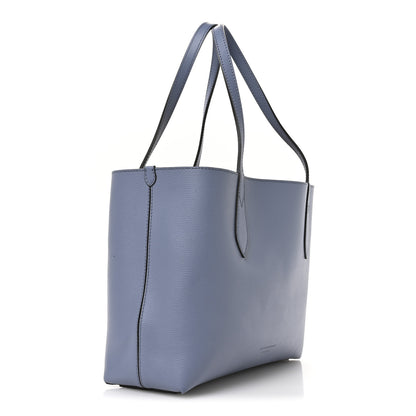 Burberry Calfskin Haymarket Check Small Reversible Tote Slate Blue 5 of 18