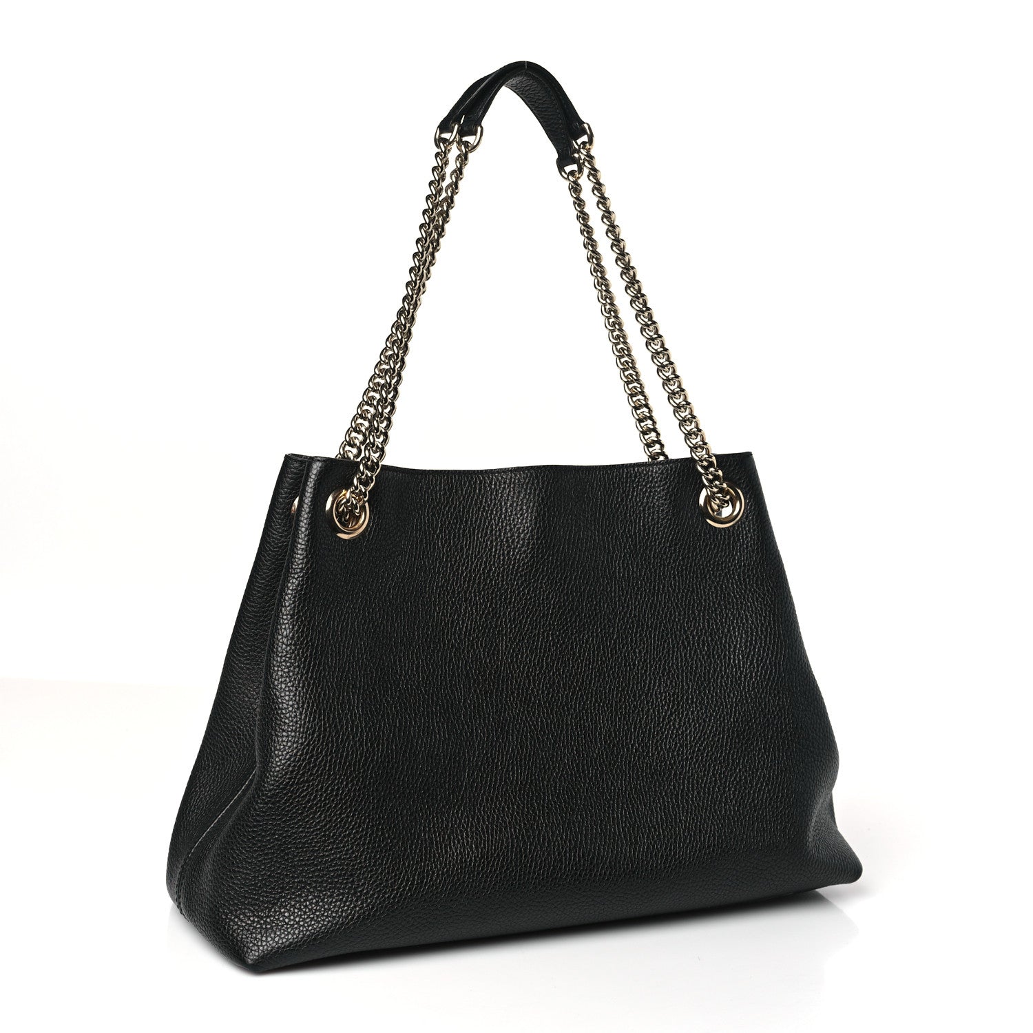 Gucci Pebbled Calfskin Medium Soho Chain Shoulder Bag Black 3 of 10